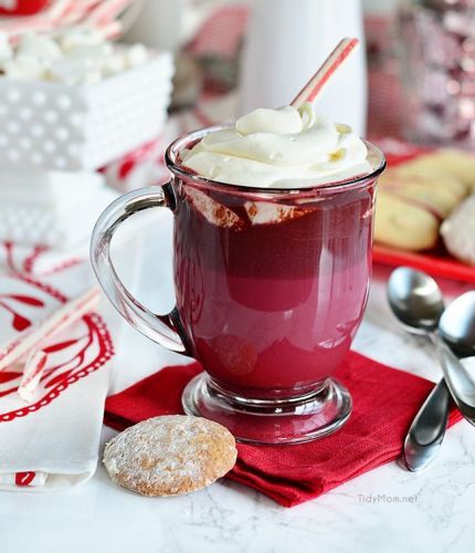 Red Velvet Hot Chocolate with Cream Cheese Whipped Cream