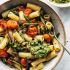 Farmers Market Pasta with Walnut Pesto