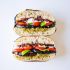 Tomato and Grilled Eggplant Stacked Sandwich