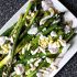 Asparagus with almonds and yogurt dressing