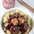 Sriracha teriyaki meatball bowls