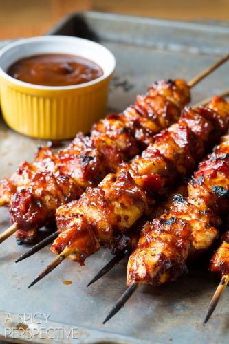 Chipotle BBQ chicken skewers