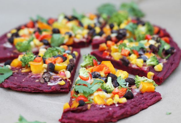 Beet crust pizza