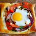 Red pepper and baked egg galettes