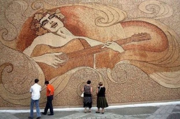 A giant mural