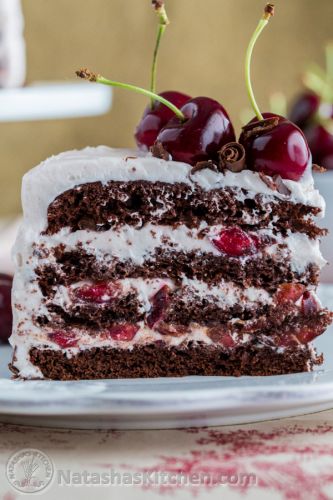 Drunken cherry chocolate cake