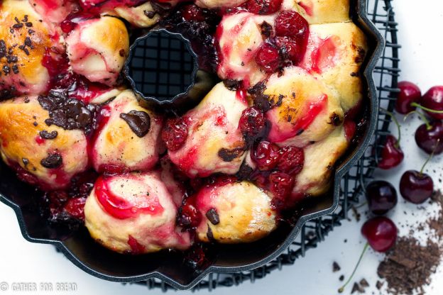 Chocolate cherry pull apart bread
