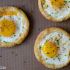 Cheesy puff pastry baked eggs