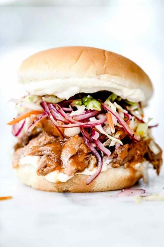 Slow Cooker Pulled Pork Sandwiches with Crunchy Slaw