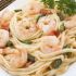Shrimp liguine with asparagus tips
