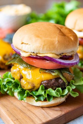 Grilled Poblano Pepper Southwest Burgers