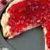 Cherry cheesecake pizza