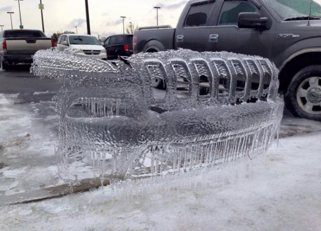 A Jeep ice Carcass
