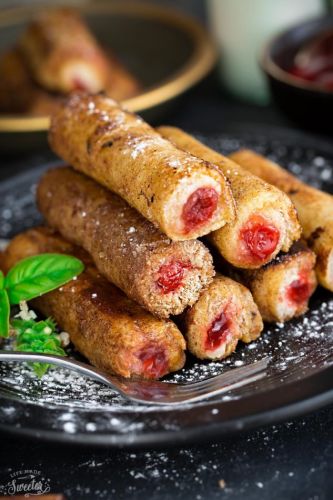 Cherry cheesecake French toast roll-ups