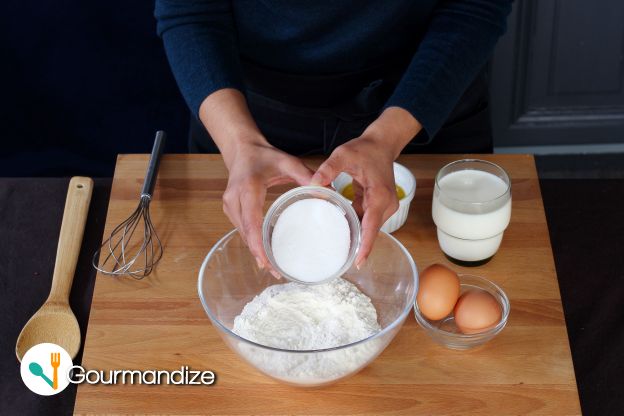 Mix the flour, sugar and salt in a large bowl