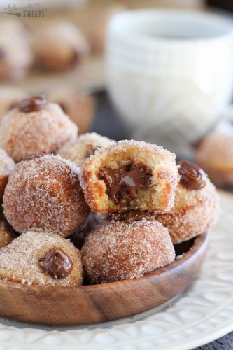 Nutella Stuffed Cinnamon Sugar Donut Holes