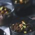 Mayan dark chocolate pudding with salted caramel pistachios