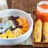 Baked granola and fruit