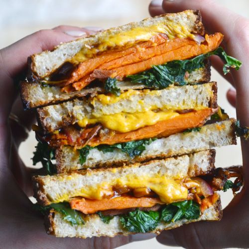 Vegan Balsamic Sweet Potato Grilled Cheese Sandwich