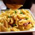 Shells and cheese (with bacon and peas)