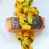 Mango and Avocado Salsa on Pan-Seared Salmon