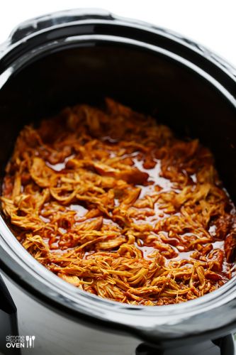 2 ingredient slow cooker BBQ chicken