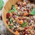 Sweet potato quinoa salad with cherries, goat cheese & candied walnuts