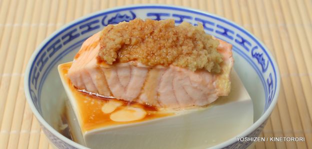 Steamed Salmon on Tofu