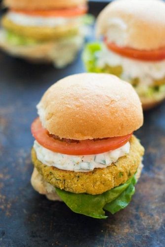 Chickpea Burgers with Tzatziki Sauce
