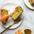 Matcha Peach Crumble Cake
