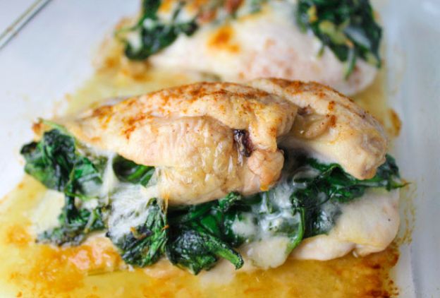 Baked spinach Provolone chicken breasts