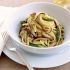 Spaghetti with porcini mushrooms and asparagus