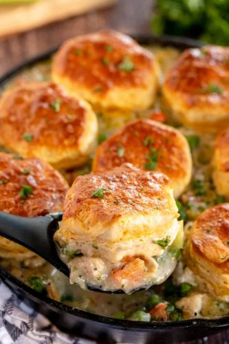 Biscuit Chicken Pot Pie (In a Skillet)