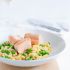 One Pan Parmesan Orzo with Salmon and Peas