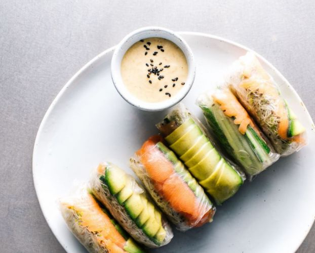 Smoked Salmon and Avocado Summer Rolls