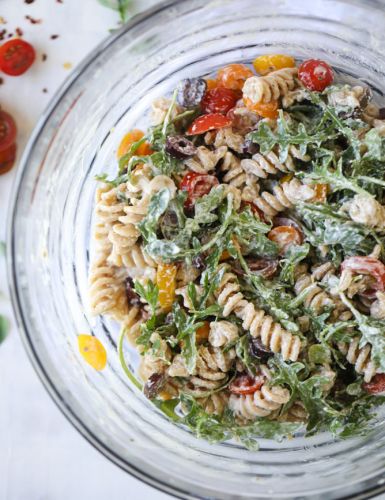 goat cheese and arugula pasta salad