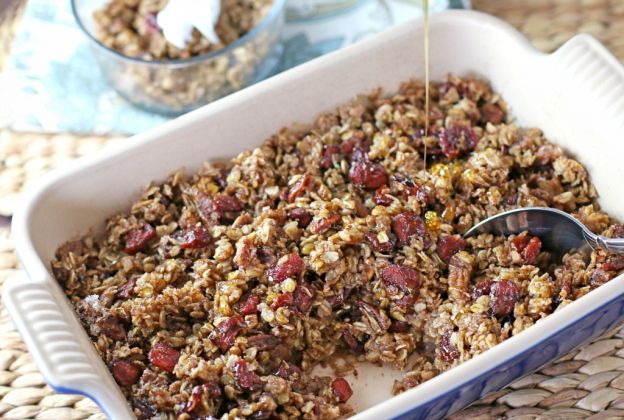Cherry pecan baked oatmeal