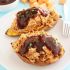 3 ingredient BBQ chicken stuffed sweet potatoes