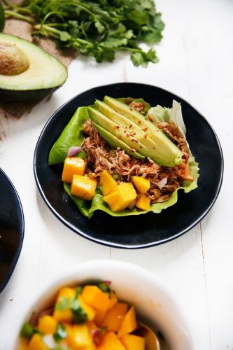 Carribean Pulled Chicken Lettuce Wraps