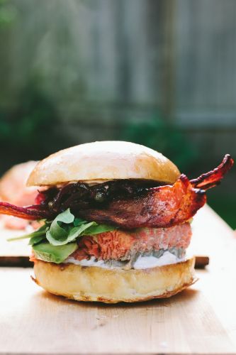 Plank Grilled Salmon Sandwich
