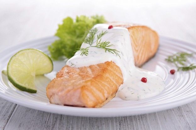 Salmon with Champagne sauce