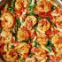 Creamy Pasta With Shrimp, Bacon, Spinach, Garlic & Tomatoes