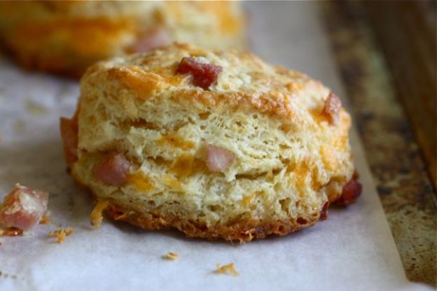 Ham And Cheddar Buttermilk Biscuits