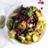 Roasted Brussels Sprouts with cranberries and balsamic reduction