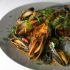 Spicy Squid Ink Pasta with Mussels