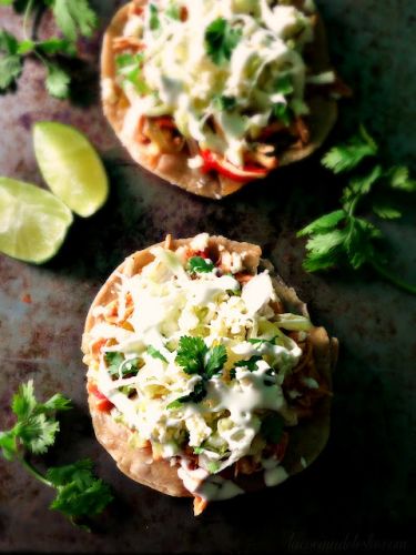 Slow Cooker Fajita Chicken Tostadas