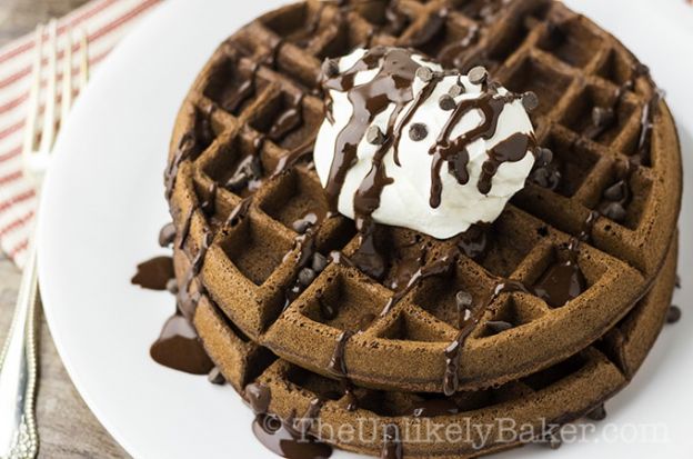 Super Chocolatey Double Chocolate Waffles