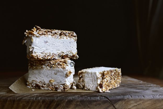 Granola and No-Churn Banana Ice Cream Bars