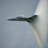 An airplane breaking the sound barrier