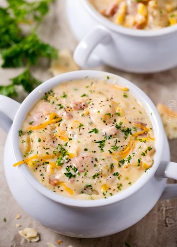 Slow Cooker Cheesy Ham Chowder